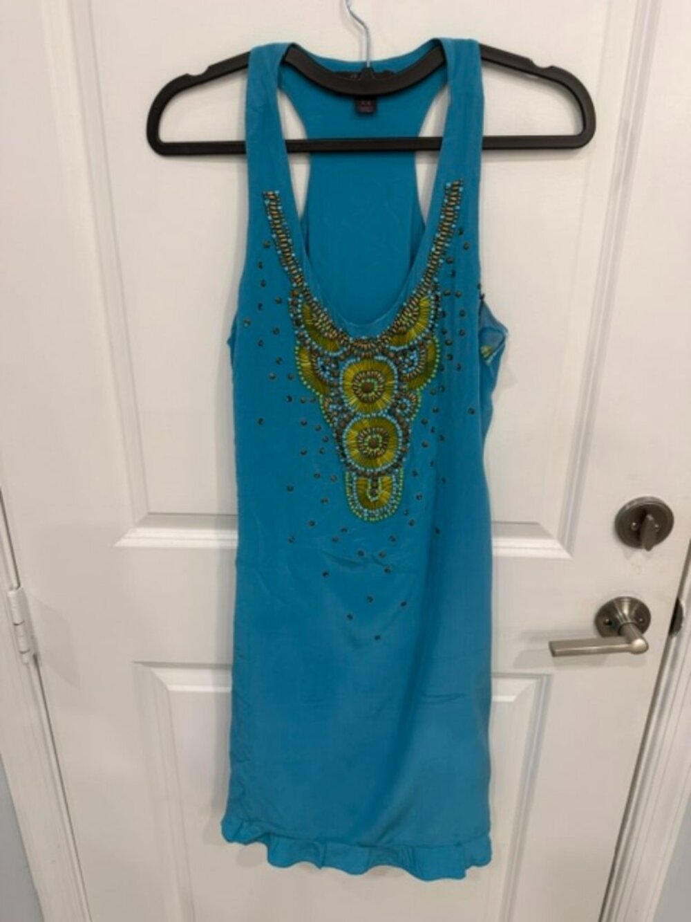 Hale Bob Silk Beaded Racerback Dress